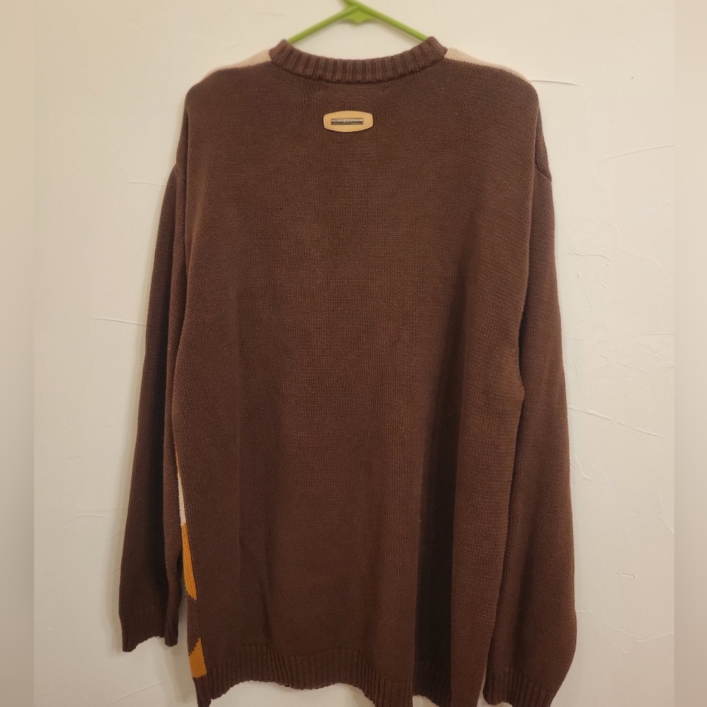 VINTAGE PHAT FARM OVERSIZED ARGYLE SWEATER Sz XL - Picture 4 of 8
